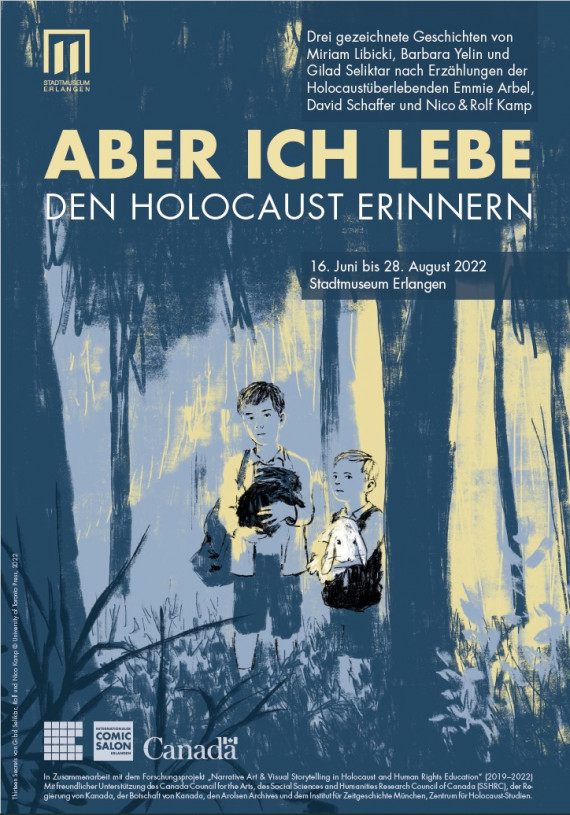 Plakat der Ausstellung &quot;Aber ich lebe. Den Holocaust erinnern&quot;